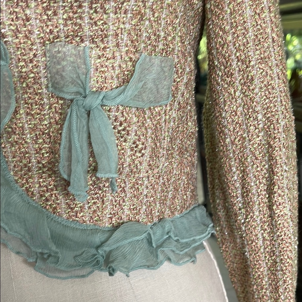 Chic Tweed Jacket with Ruffle Trim - Picture 10 of 13